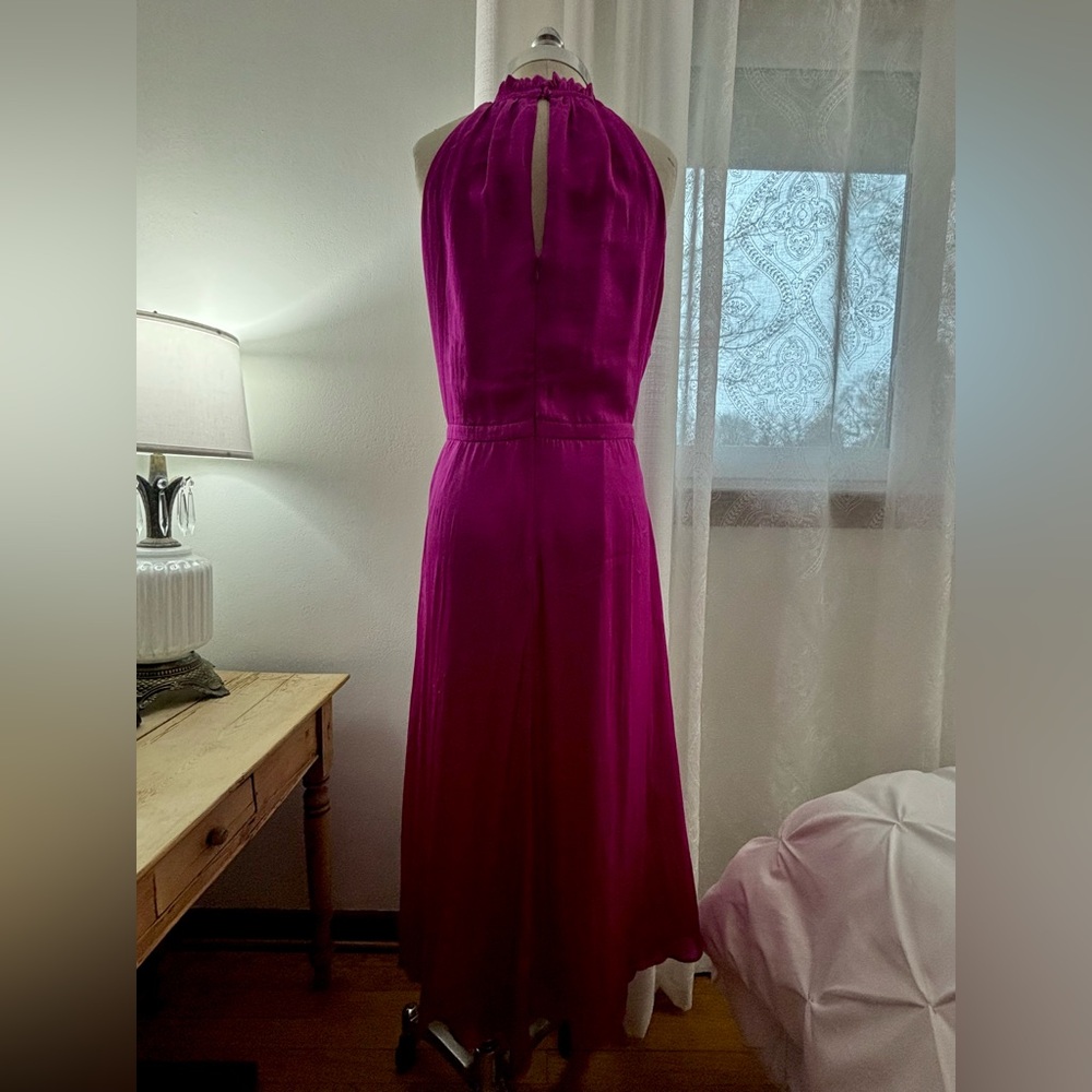 Banana Republic Fuchsia Halter Maxi Dress, 14, VGUC - Picture 4 of 12